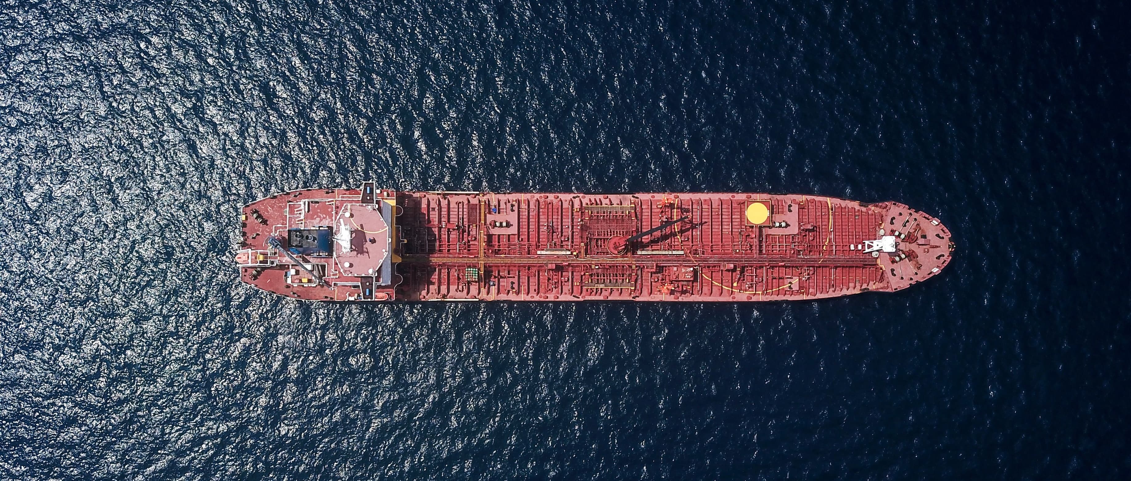 Product tanker underway at sea